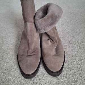 Aquatalia Women's Suede Weatherproof Ankle Boots - Tan